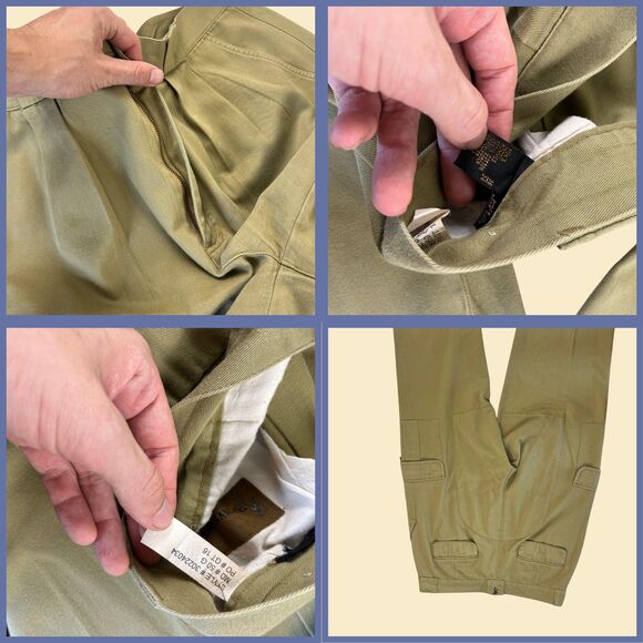 1990s Browning 36x34 hunting pants, vintage mens cargo style outdoor khaki pants - Picture 5 of 6